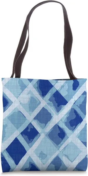 Abstract Blue Trellis Watercolor Pattern in Bold Blues Tote Bag