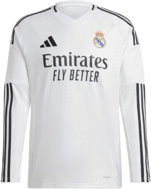 adidas Real Madrid Men’s Stadium Long Sleeve Home Jersey 2024/25 (US, Alpha, Large, Regular, Regular, White)
