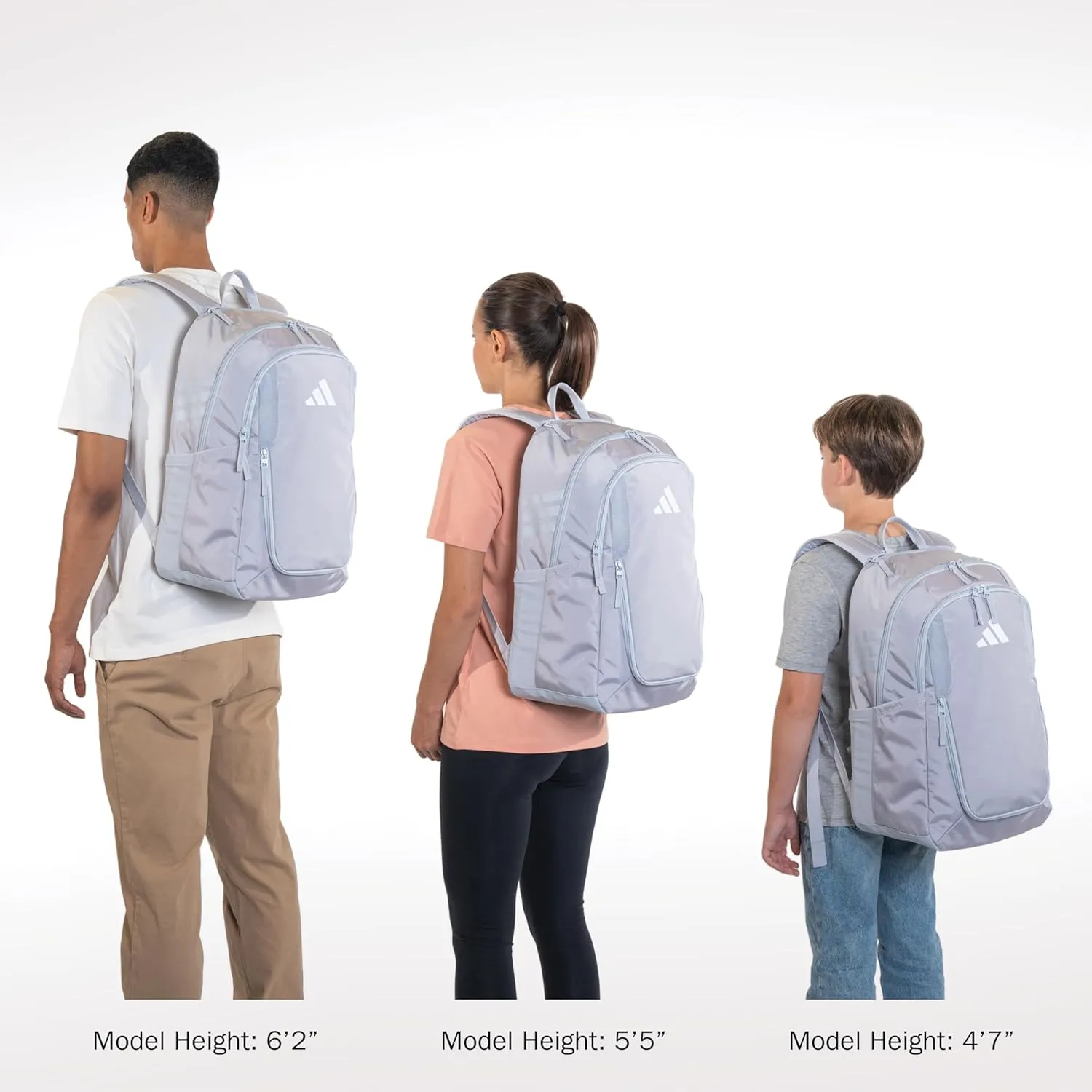 adidas Stadium Team Sports Backpack for Men and Women (36l) Durable Athletic Laptop Bag, Light Grey/4.0, One Size