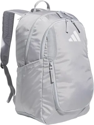 adidas Stadium Team Sports Backpack for Men and Women (36l) Durable Athletic Laptop Bag, Light Grey/4.0, One Size