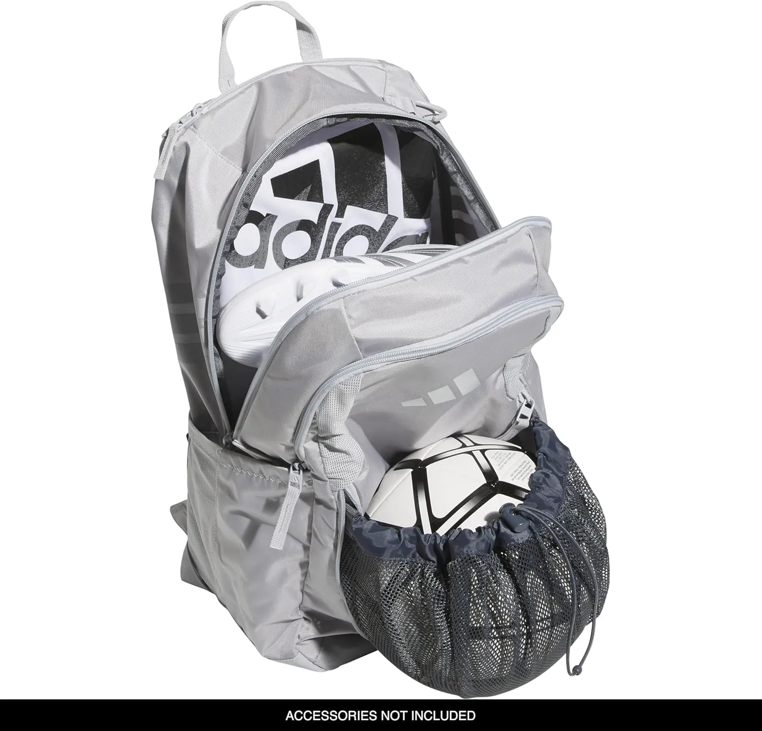 adidas Stadium Team Sports Backpack for Men and Women (36l) Durable Athletic Laptop Bag, Light Grey/4.0, One Size