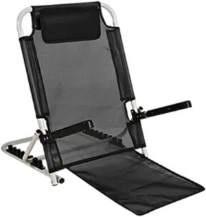 Adjustable Chair for Stadium and Beach with Back Support, Black