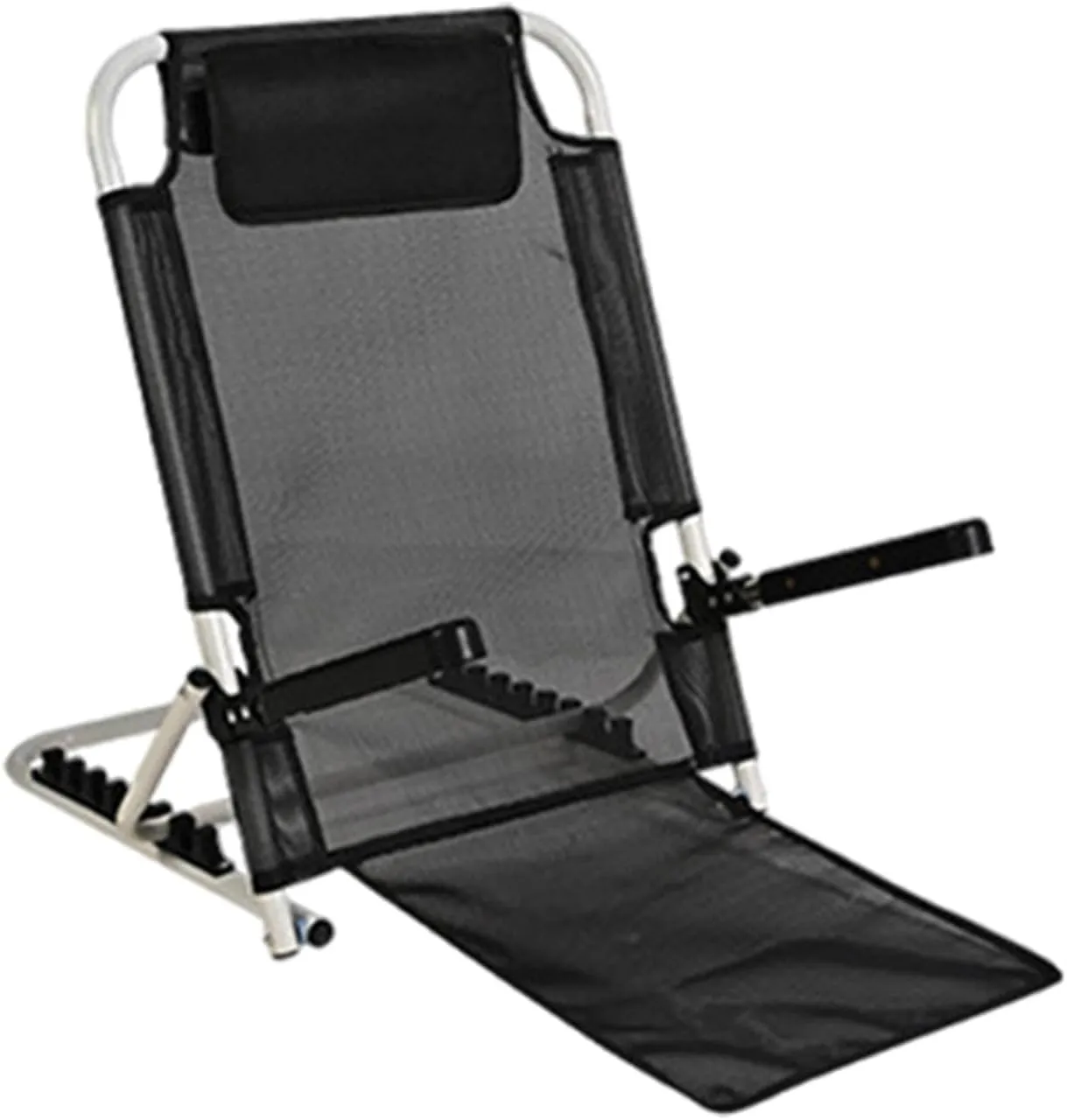 Adjustable Chair for Stadium and Beach with Back Support, Black