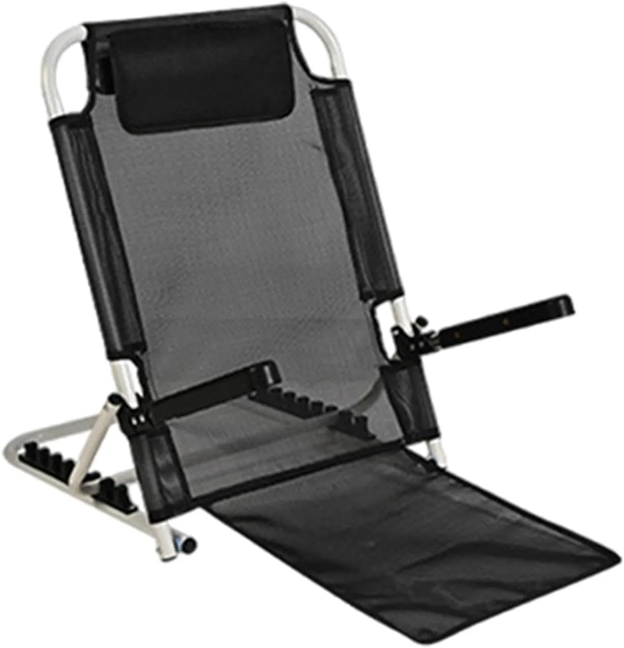 Adjustable Chair for Stadium and Beach with Back Support, Black