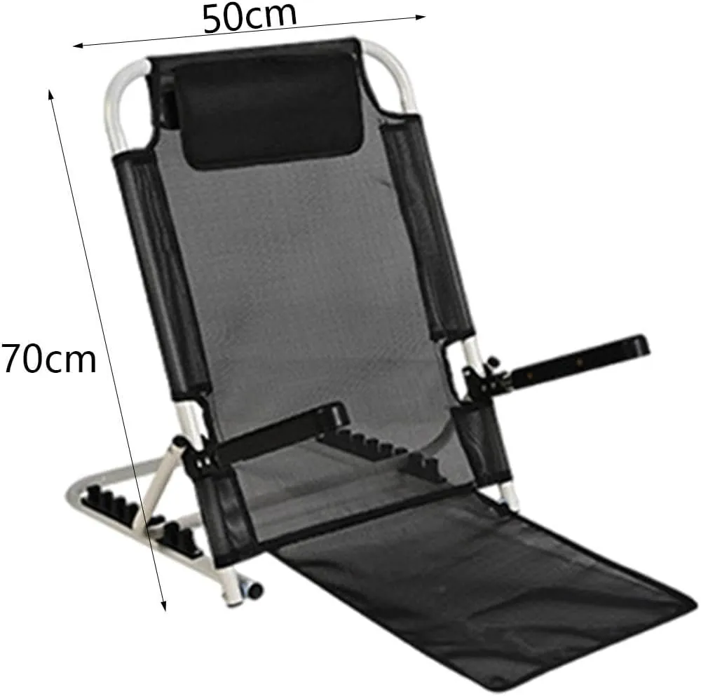 Adjustable Chair for Stadium and Beach with Back Support, Black