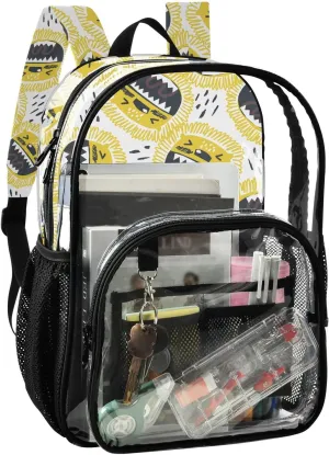 Aflyko Animal PVC Backpack Lion Cry Funny Transparent Stadium Approved Daypack for Live House Concert Sport Game Festival Event Traveling Bag
