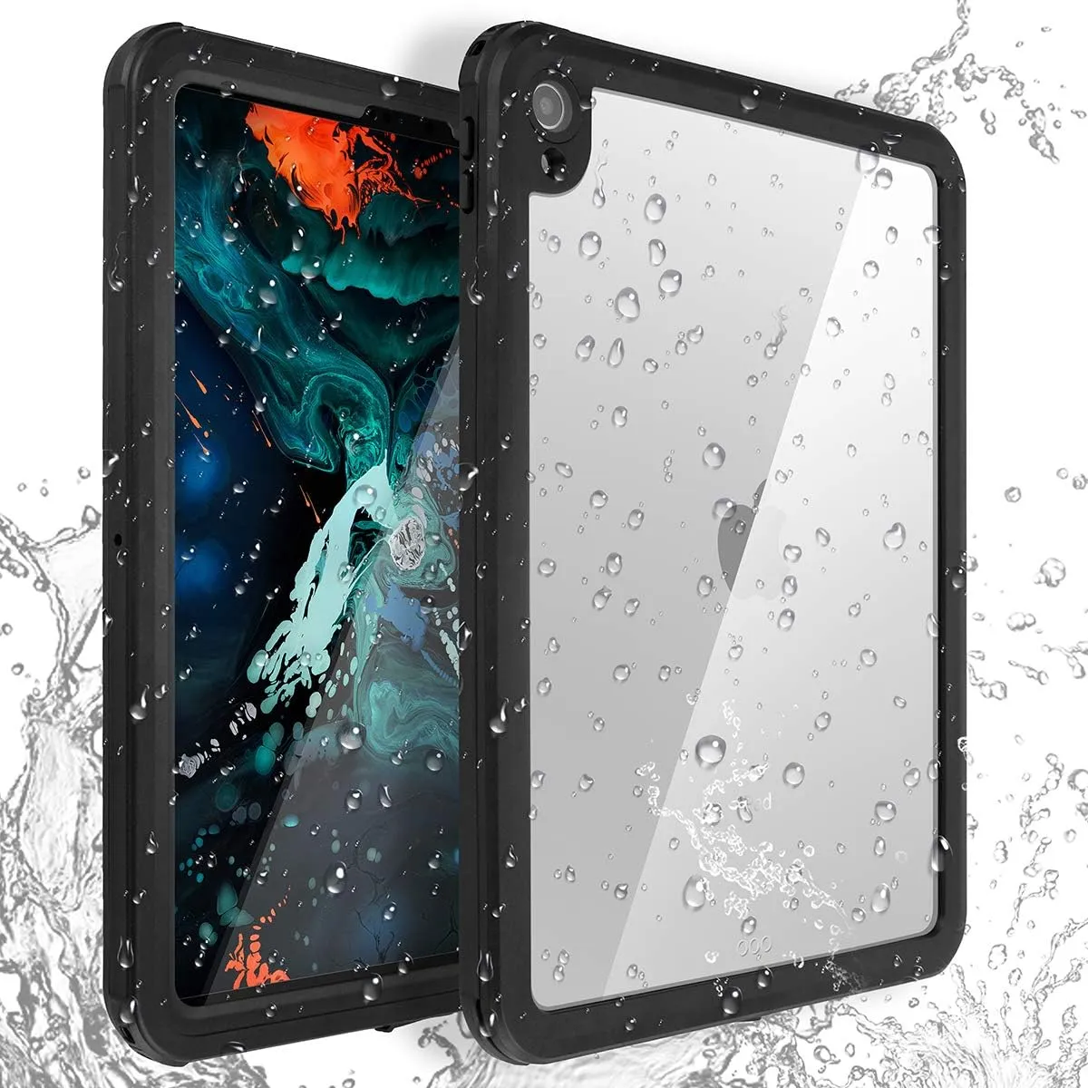 AICase IPad Pro 11 Inch IP68 Waterproof, 360 Degree Slim Dual Layer Armor Defender Shockproof Protective Case with Kickstand Lanyard
