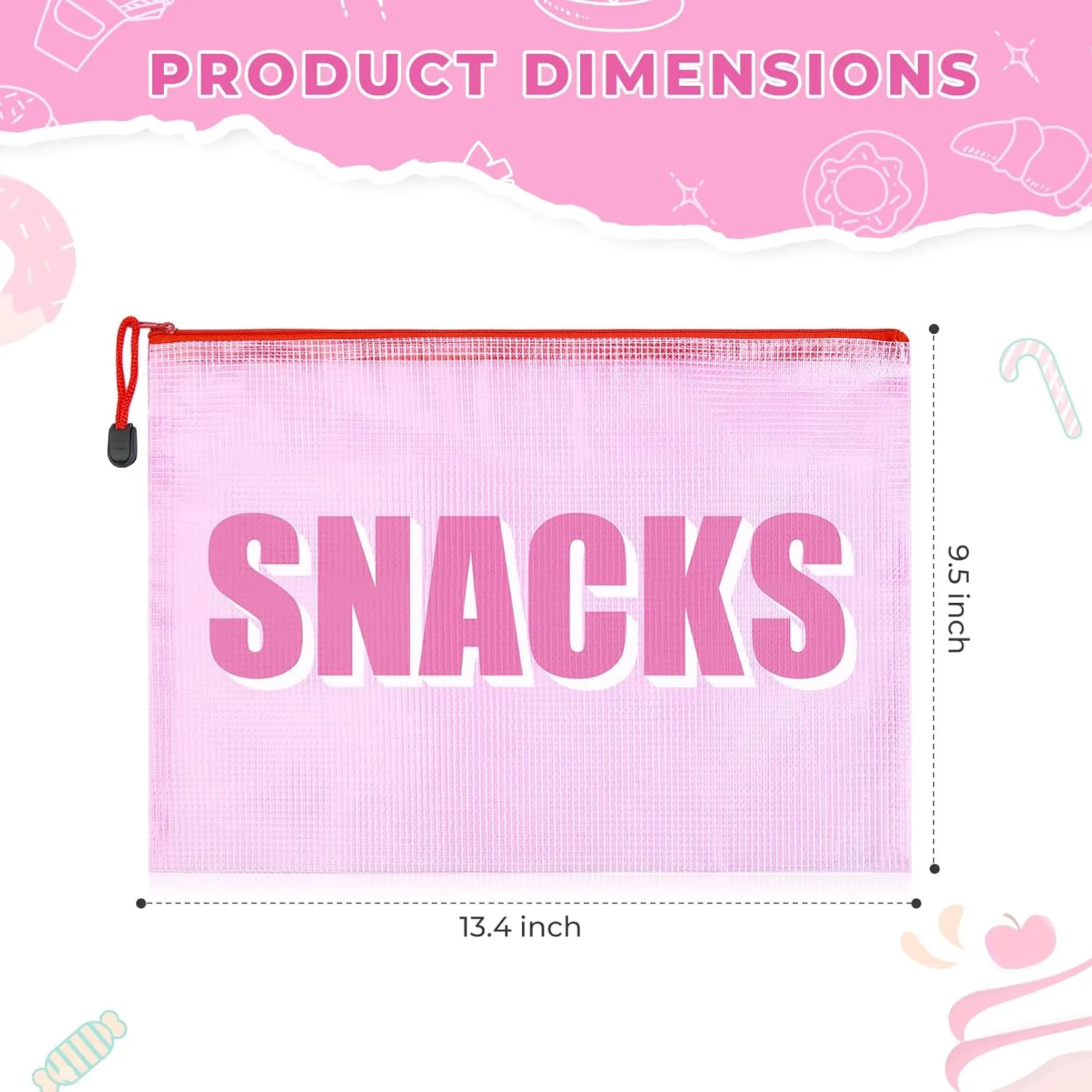 Aileam 4PCS Snack Bag for Travel Clear Zipper SnackPouch Waterproof Makeup Cosmetic Bags for Women Girls Clear Pouch for Essentials