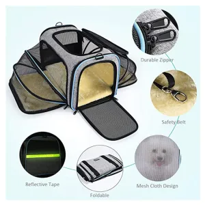 Airline Approved Expandable Soft Dog Carrier for Cats and Small Dogs