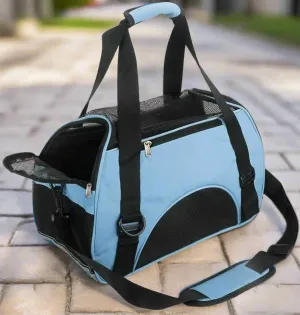 Airline-Approved Soft-Sided Pet Carrier – Portable Foldable Comfort Bag for Cats & Small Dogs (Blue)