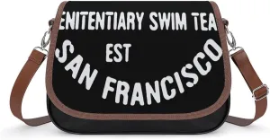 Alcatraz Penitentiary Swim Team San Francisco Fashion Crossbody Bags Purses for Women Funny Printing Shoulder Handbags Gifts
