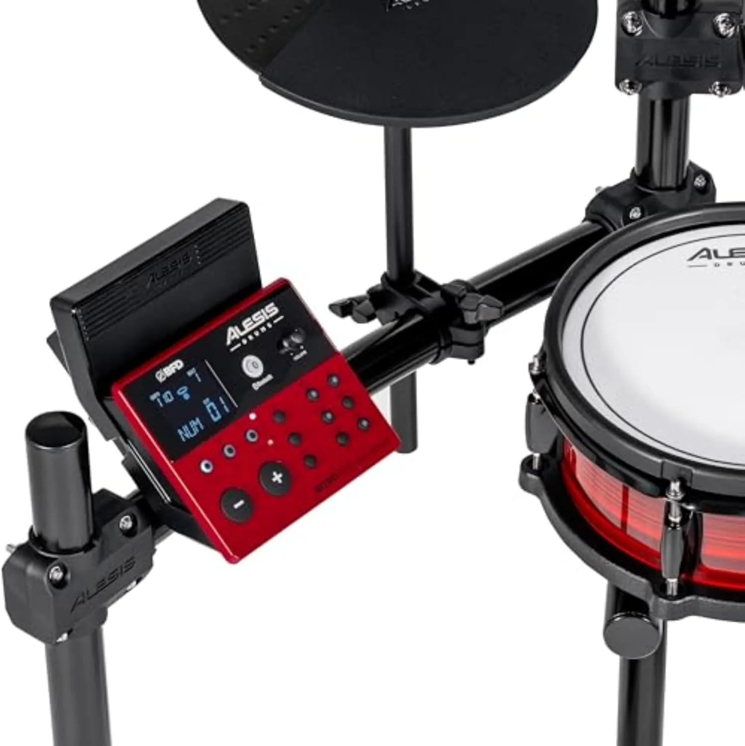 Alesis Nitro Pro Electric Drum Set with Dual Zone Quiet Mesh Pads, 500  Authentic BFD Sounds, Bluetooth, Drumeo, USB MIDI, Double Kick compatible