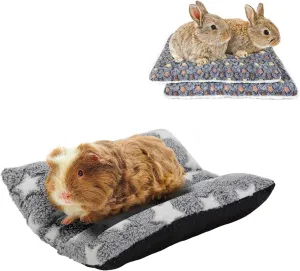Amakunft 2 Pcs Guinea Pig Bed Mat Washable & Rabbit Snuggle Bed for Indoor Small Animals