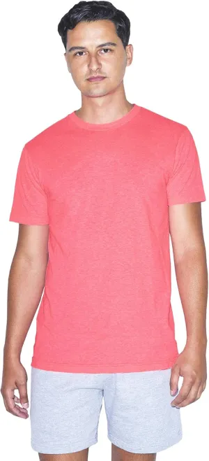 American Apparel Unisex Adult Tri-Blend Crewneck Short Sleeve Track T-Shirt (2 Pack)