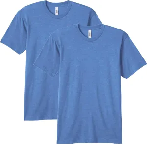 American Apparel Unisex Adult Tri-Blend Crewneck Short Sleeve Track T-Shirt (2 Pack)