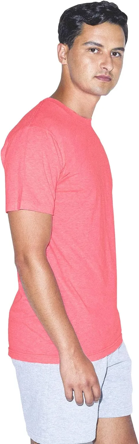 American Apparel Unisex Adult Tri-Blend Crewneck Short Sleeve Track T-Shirt (2 Pack)