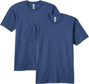 American Apparel Unisex Adult Tri-Blend Crewneck Short Sleeve Track T-Shirt (2 Pack)