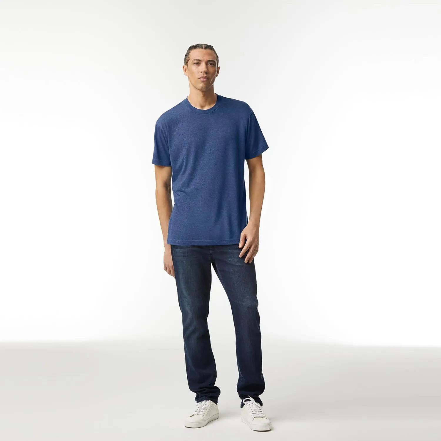 American Apparel Unisex Adult Tri-Blend Crewneck Short Sleeve Track T-Shirt (2 Pack)
