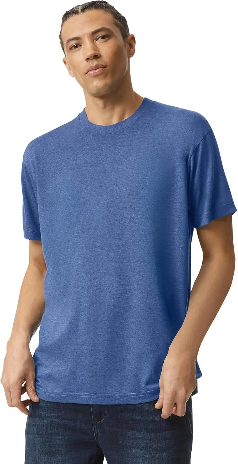 American Apparel Unisex Adult Tri-Blend Crewneck Short Sleeve Track T-Shirt (2 Pack)