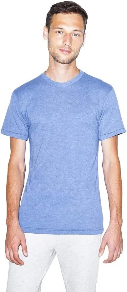 American Apparel Unisex Adult Tri-Blend Crewneck Short Sleeve Track T-Shirt (2 Pack)