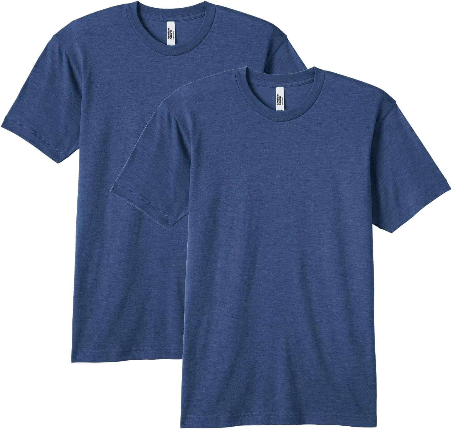 American Apparel Unisex Adult Tri-Blend Crewneck Short Sleeve Track T-Shirt (2 Pack)