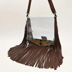 American Darling ADBGZ727 Clear Bag Hand Tooled Genuine Leather Women Bag Western Handbag Purse