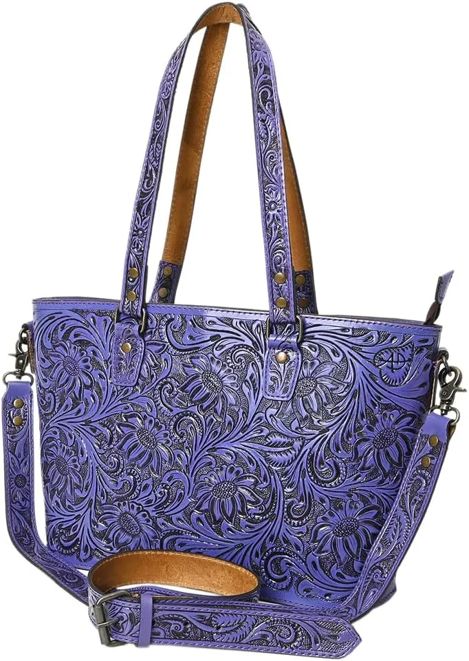 American Darling Tote Hand Tooled Genuine Leather Women Bag Western Handbag Purse