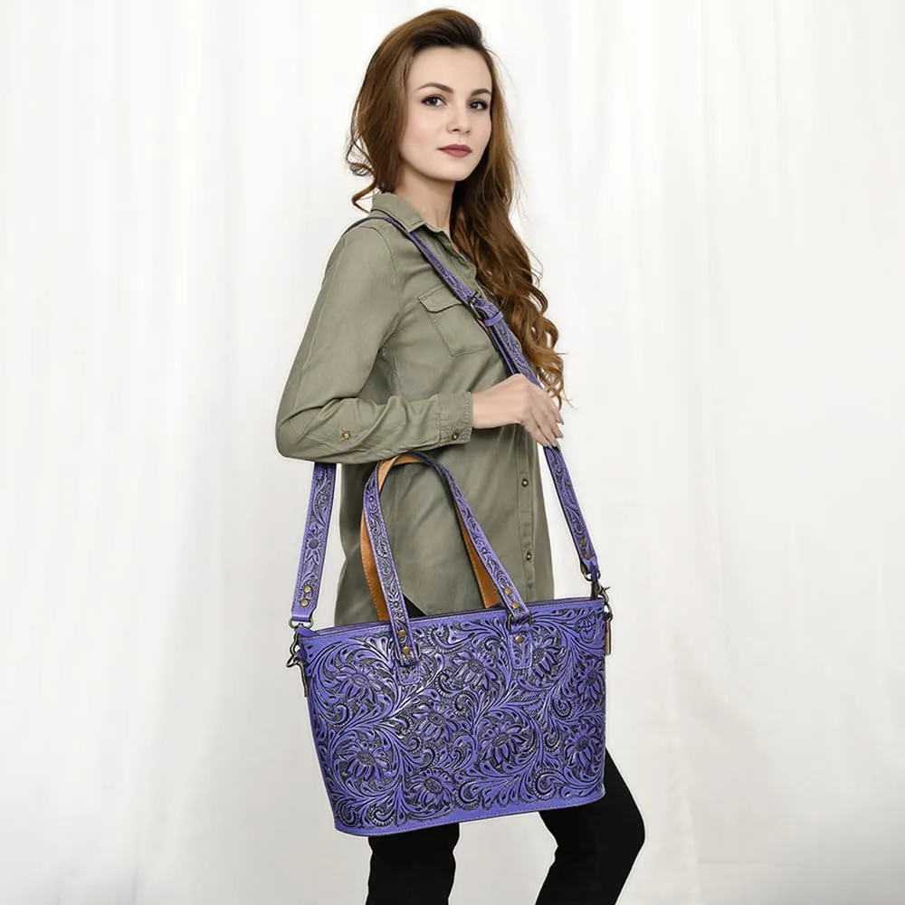 American Darling Tote Hand Tooled Genuine Leather Women Bag Western Handbag Purse