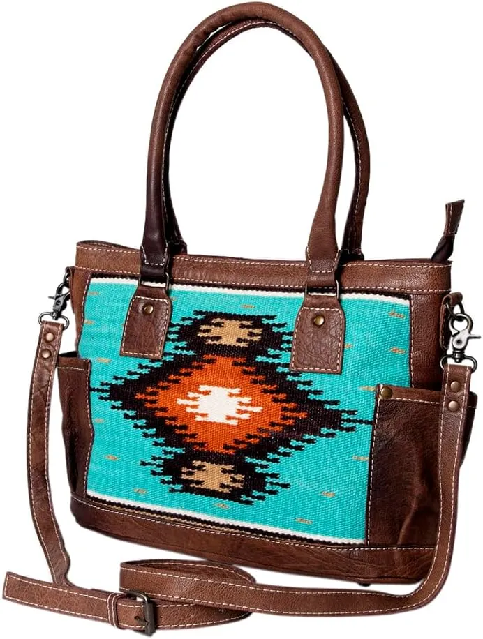 American Darling Tote Saddle Blanket Genuine Leather Women Bag Western Handbag Purse
