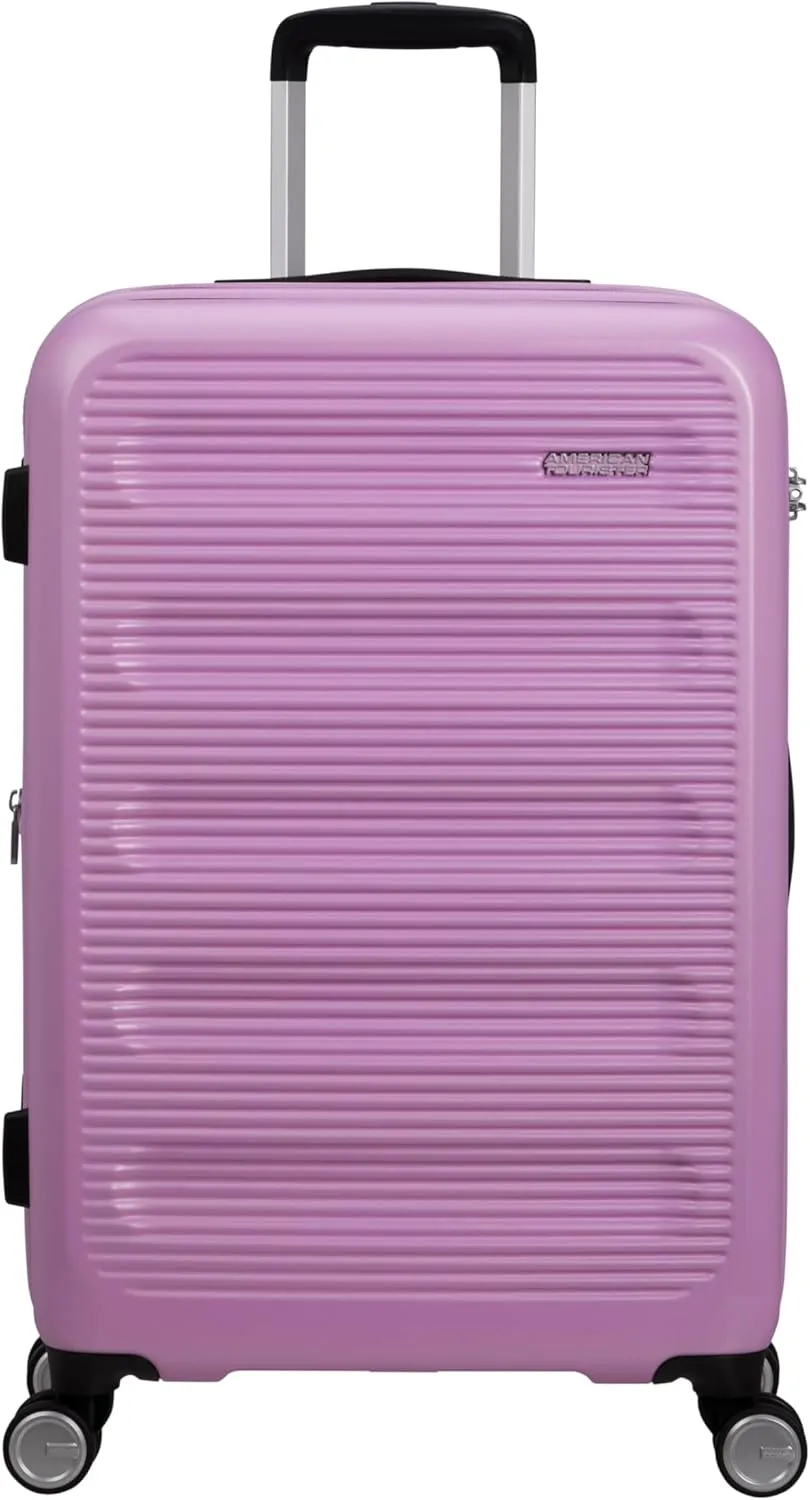 American Tourister Astrobeam Spinner M, Expandable Suitcase, 67 cm, 69/80 L, Pastel Lavender, Metallic Look, 4 Spinner Wheels, TSA Combination Lock
