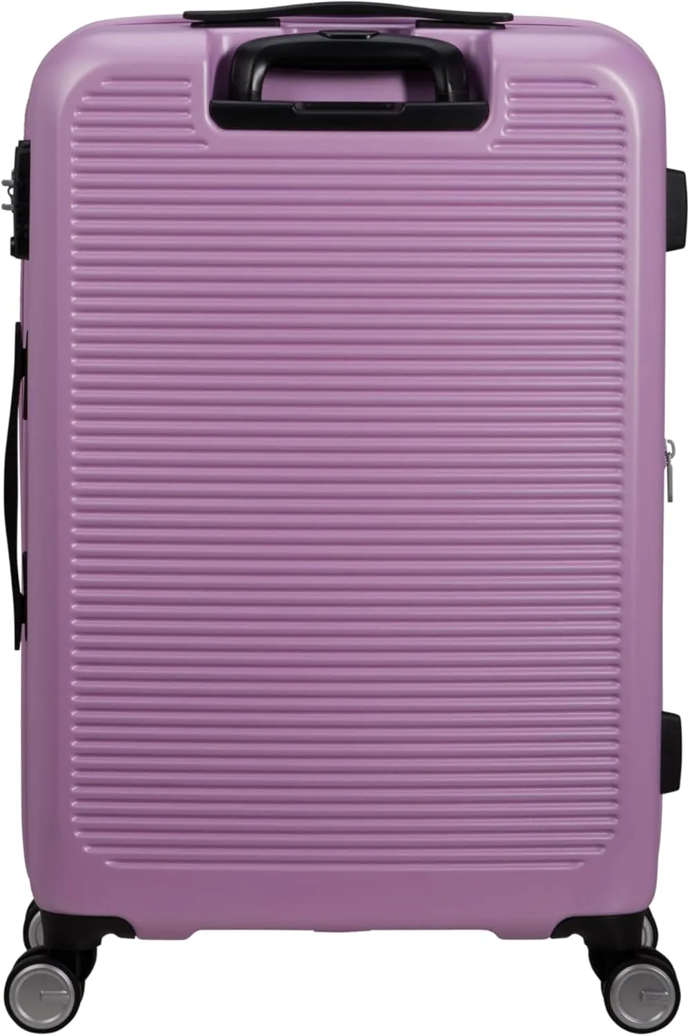 American Tourister Astrobeam Spinner M, Expandable Suitcase, 67 cm, 69/80 L, Pastel Lavender, Metallic Look, 4 Spinner Wheels, TSA Combination Lock