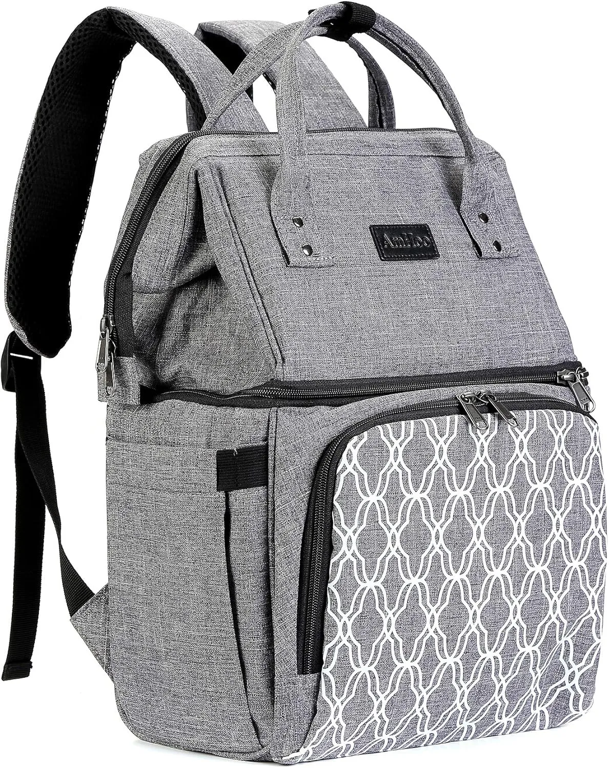 AmHoo Insulated Lunch Box Cooler Backpack Waterproof Leak-proof Lunch Bag Tote For Men Women Hiking Beach Picnic Trip with Strongest YKK Zipper Gray