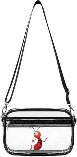 Ant Clear Bag PVC Clear Crossbody Purse Bag Transparent Messenger Bag Shoulder Handbag