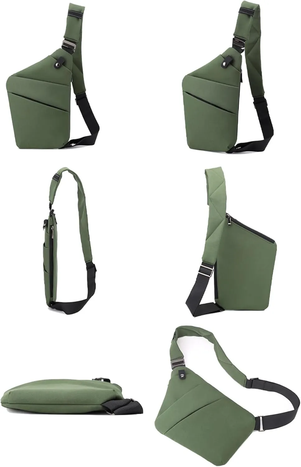 Anti Theft Crossbody Bags for Women, 2025 New Anti-Theft Travel Bag, Shoulder Bag Anti-theft Design for Travel, Sport (Army Green - Right Shoulder)