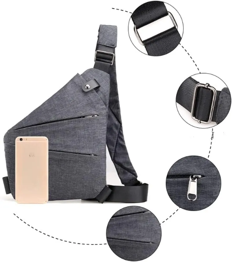 Anti Theft Travel Bag Slim Sling Cross Body Travel Bag for Women Men