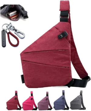 Anti Theft Travel Bag Slim Sling Cross Body Travel Bag for Women Men