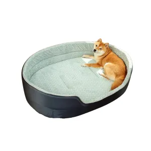 ANYWAGS Pet Bed Black and Blue Double Sided Dog Mat Kennel Soft Fleece Sofa