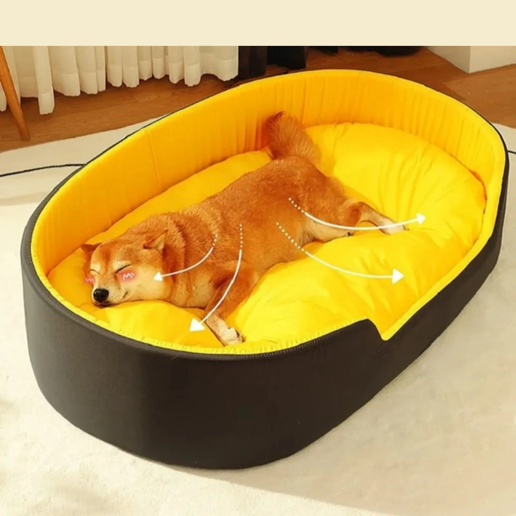 ANYWAGS Pet Bed Black and Blue Double Sided Dog Mat Kennel Soft Fleece Sofa