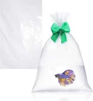 APQ Clear Plastic Fish Bags for Live Fish, 12 x 15 Inch. Pack of 100 Polyethylene Live Fish Shipping Bags. 2 Mil Thick Aquarium Fish Bags. Durable Fish Transport Bags. Plastic Bags for Fish Transport