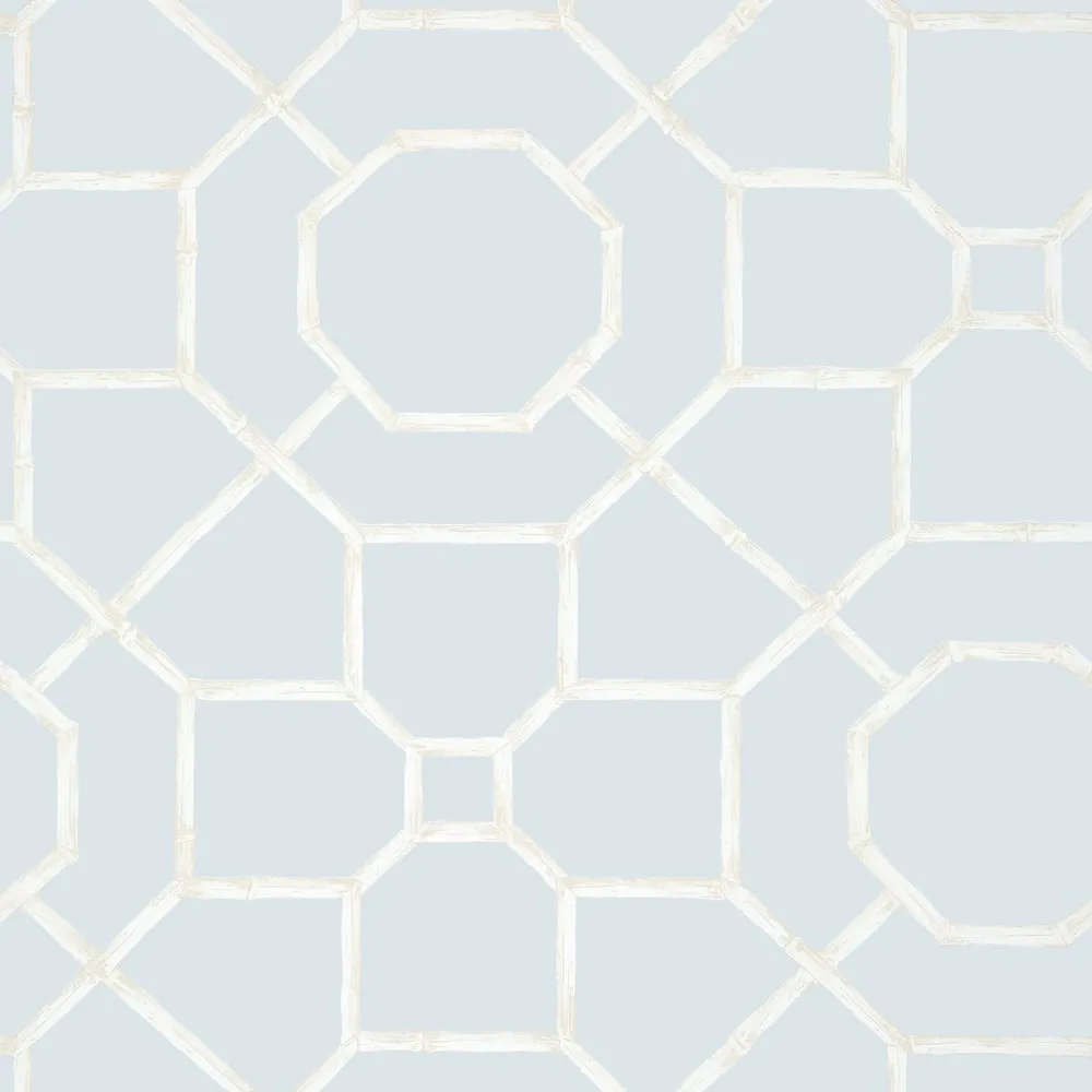 Arbor Trellis Spa Blue Wallpaper | Thibaut