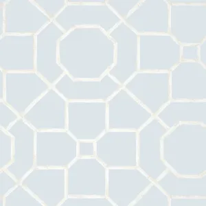 Arbor Trellis Spa Blue Wallpaper | Thibaut