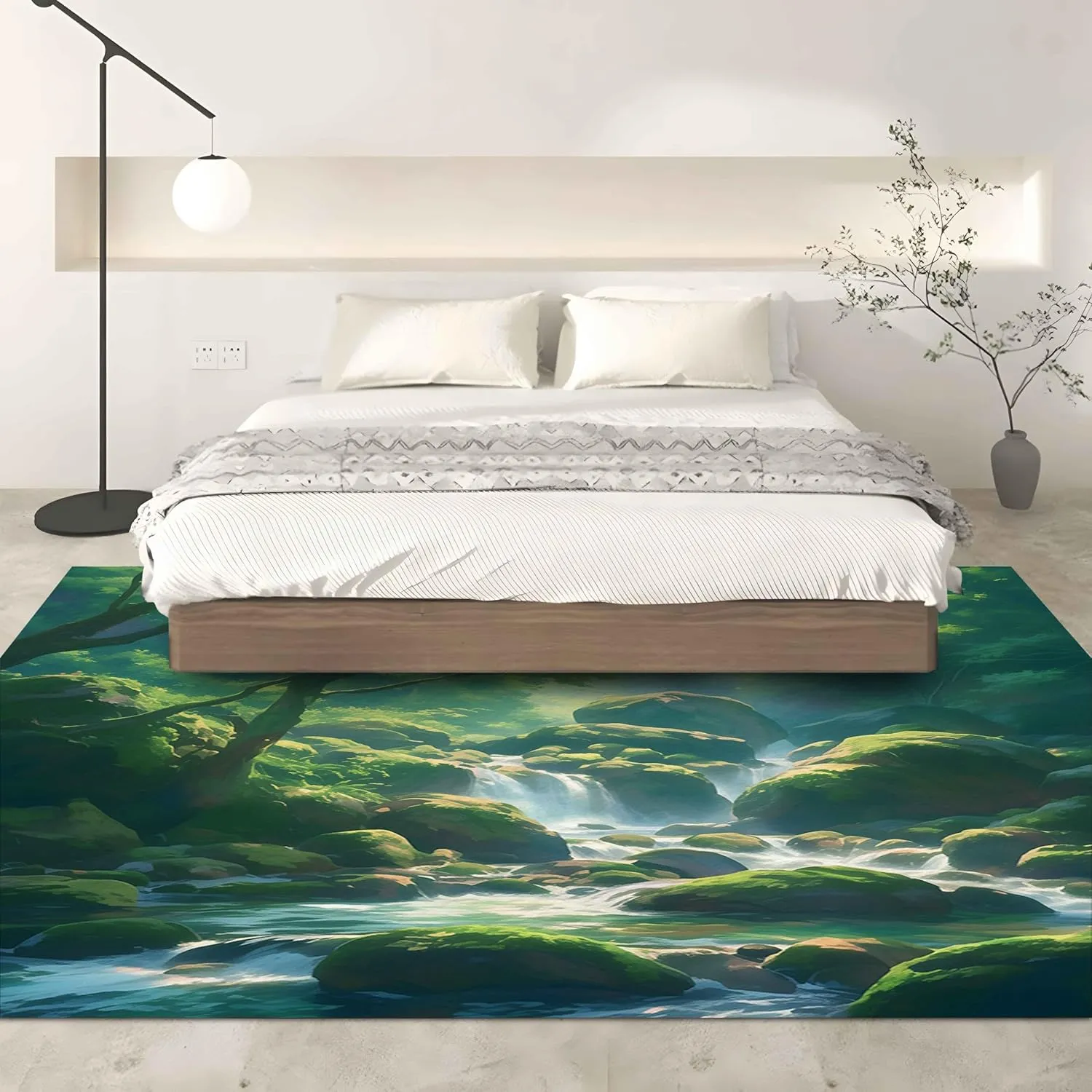 Area Rug for Bedroom Living Room 3ft x 5ft - Plants, Jungles, Streams Non-Slip Rectangular Rugs, Floor Mats for Playroom, Office, Dorm, Kids Room Decor, Plush Carpet, Extra Soft Fuzzy Rug