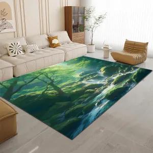 Area Rug for Bedroom Living Room 3ft x 5ft - Plants, Jungles, Streams Non-Slip Rectangular Rugs, Floor Mats for Playroom, Office, Dorm, Kids Room Decor, Plush Carpet, Extra Soft Fuzzy Rug