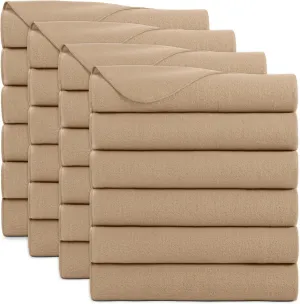 Arkwright Polar Fleece Throw Blankets Bulk - Case of 24 - Ultra Soft Cozy Blanket for Car, Camping, Couch, Office, Outdoor, Home, and Bed, 50 x 60 in, Beige