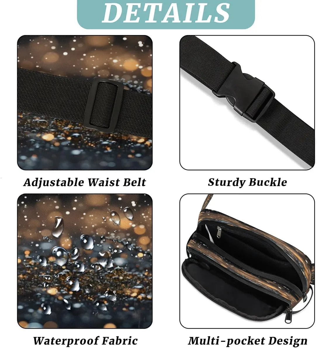 Art Vivid Beauty Pattern Fanny Packs for Women Men Waterproof Waist Bag with Adjustable Strap Belt Bag for Travel Running Hiking