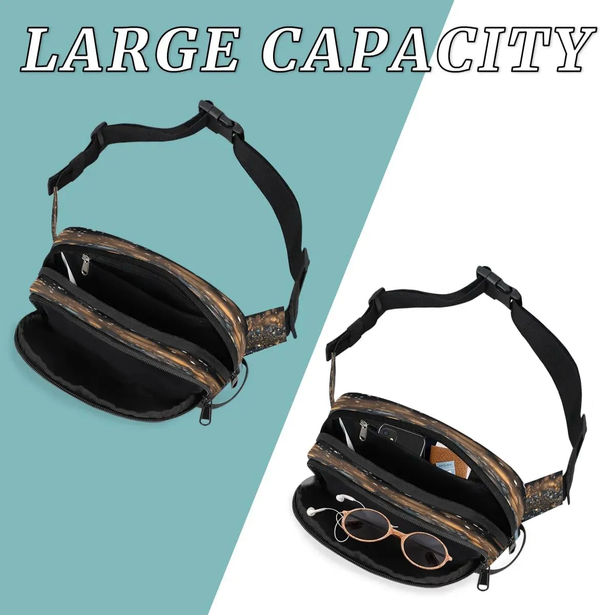 Art Vivid Beauty Pattern Fanny Packs for Women Men Waterproof Waist Bag with Adjustable Strap Belt Bag for Travel Running Hiking