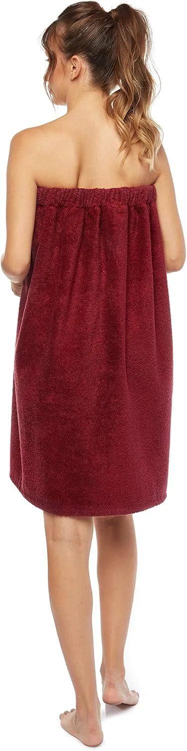 Arus Women's Bathrobe GOTS Certified Organic 100% Turkish Terry Cotton Robe Adjustable Closure Bath Wrap