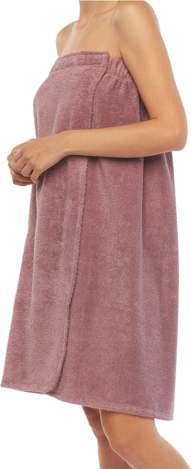 Arus Women's Bathrobe GOTS Certified Organic 100% Turkish Terry Cotton Robe Adjustable Closure Bath Wrap