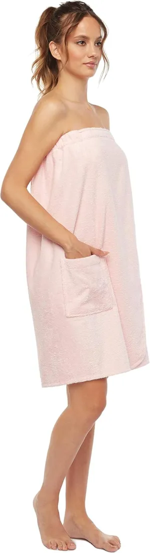 Arus Women's Bathrobe GOTS Certified Organic 100% Turkish Terry Cotton Robe Adjustable Closure Bath Wrap