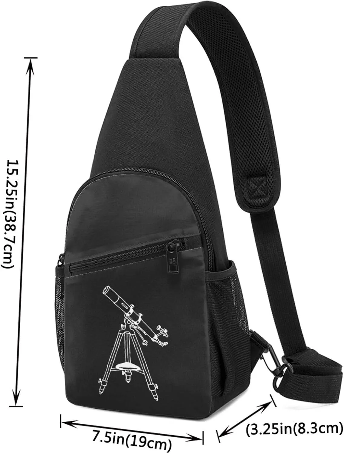 Astronomy Telescope Shoulder Bag Adjustable Leisure Travel Crossbody Shoulder Bag Unisex